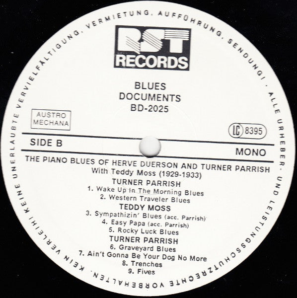Herve Duerson And Turner Parrish With Teddy Moss – The Piano Blues (1929-1933) Complete Recordings In Chronological Order, image 4