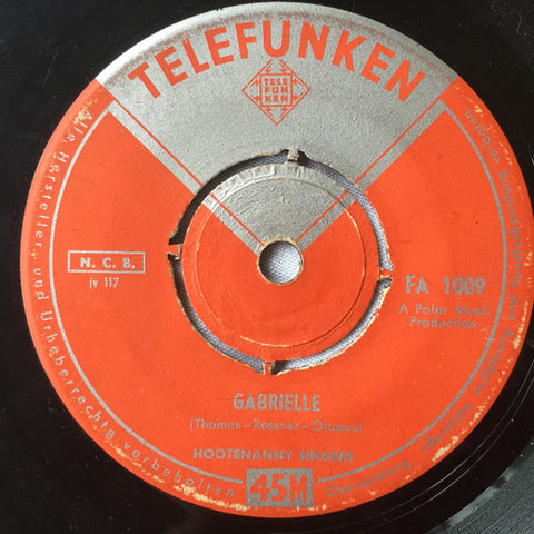 Front cover of Hootenanny Singers – La Mamma / Gabrielle, Telefunken, Finland, 1964