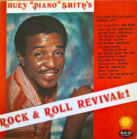 Front cover of Huey "Piano" Smith – Huey "Piano" Smith's Rock & Roll Revival!, Ace Records, US, 1971