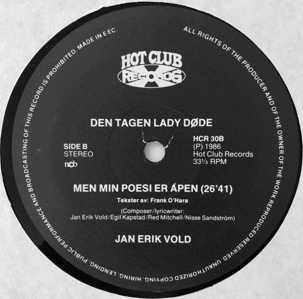 Jan Erik Vold – Den Dagen Lady Døde, image 4