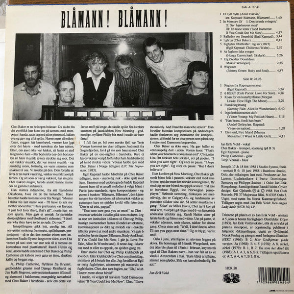 Jan Erik Vold Og Chet Baker – Blåmann! Blåmann!, image 2