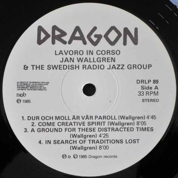 Jan Edvard Wallgren & The Swedish Radio Jazz Group – Lavoro In Corso, image 3