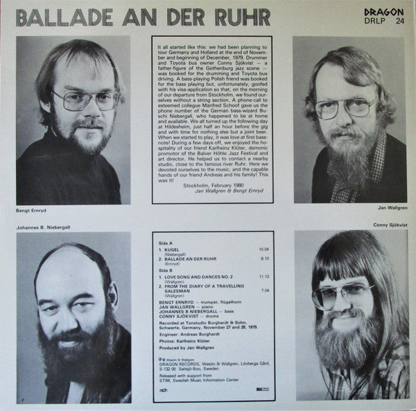 Wallgren ● Ernryd ● Niebergall ● Sjökvist – Ballade An Der Ruhr, image 2