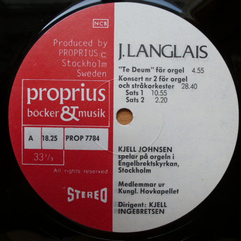 Langlais, Honegger, Kjell Johnsen, Medlemmar ur Kungl. Hovkapellet, Kjell Ingebretsen – Te Deum & Deuxieme Concerto / Fugue Et Choral, image 5