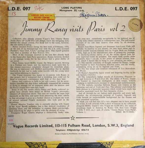 Jimmy Raney – Jimmy Raney Visits Paris - Vol. 2, image 2