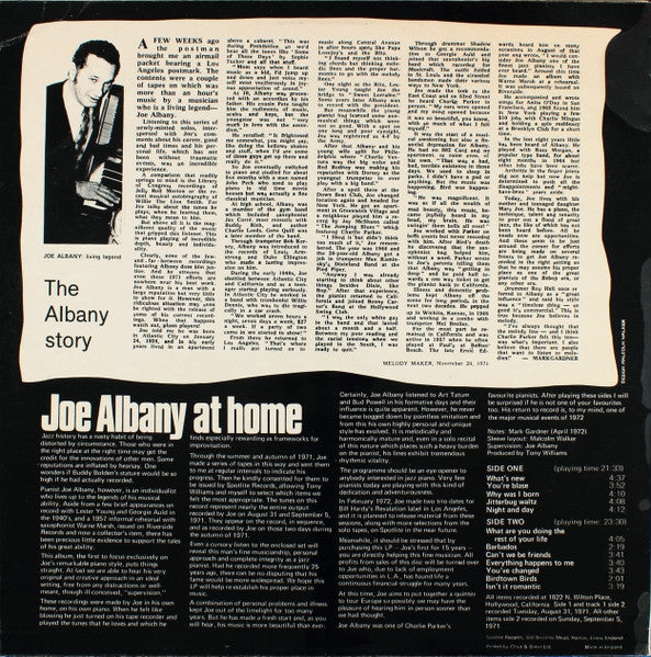 Joe Albany – At Home, image 2