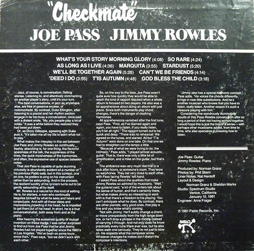 Joe Pass & Jimmy Rowles – Checkmate, image 2