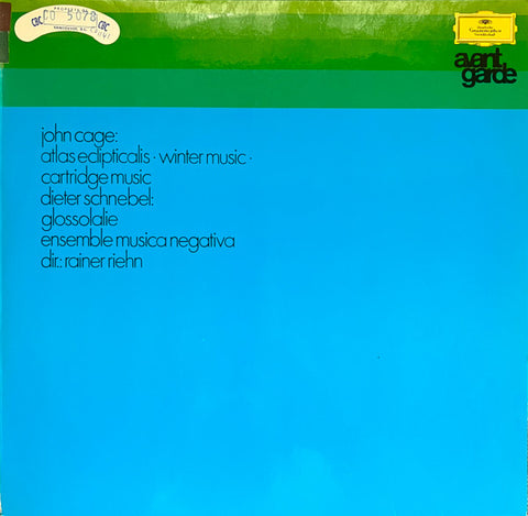 Front cover of John Cage / Dieter Schnebel - Ensemble Musica Negativa, Rainer Riehn – Atlas Eclipticalis • Winter Music • Cartridge Music / Glossolalie, Deutsche Grammophon, Germany, 1969