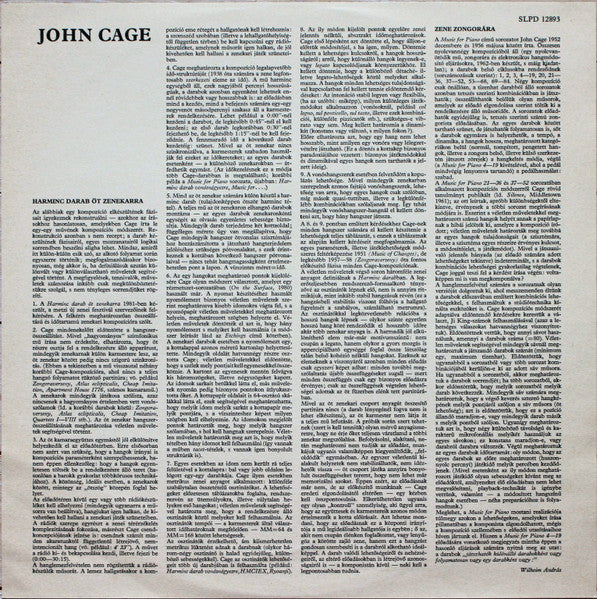 John Cage, Savaria Symphony Orchestra – Thirty Pieces For Five Orchestras / Music For Piano, image 5