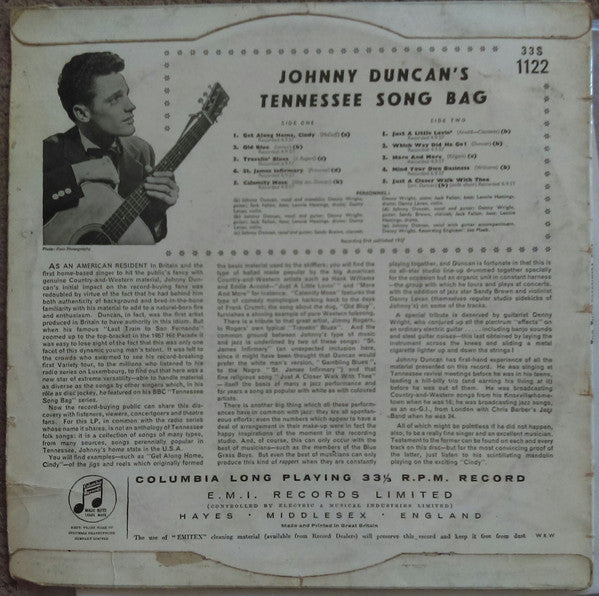 Johnny Duncan – Johnny Duncan's Tennessee Song Bag, image 2