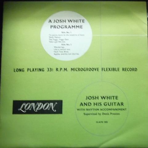 Front cover of Josh White – A Josh White Programme, London Records, UK, 1951
