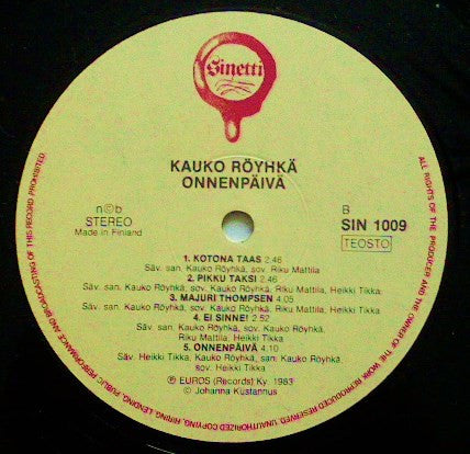 Kauko Röyhkä – Onnenpäivä, image 4