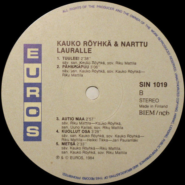 Kauko Röyhkä & Narttu – Lauralle, image 4