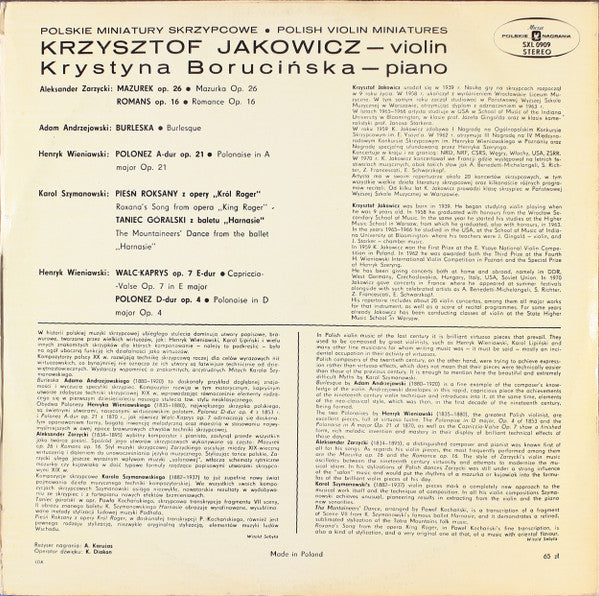 Krzysztof Jakowicz – Plays Polish Violin Miniatures, image 2
