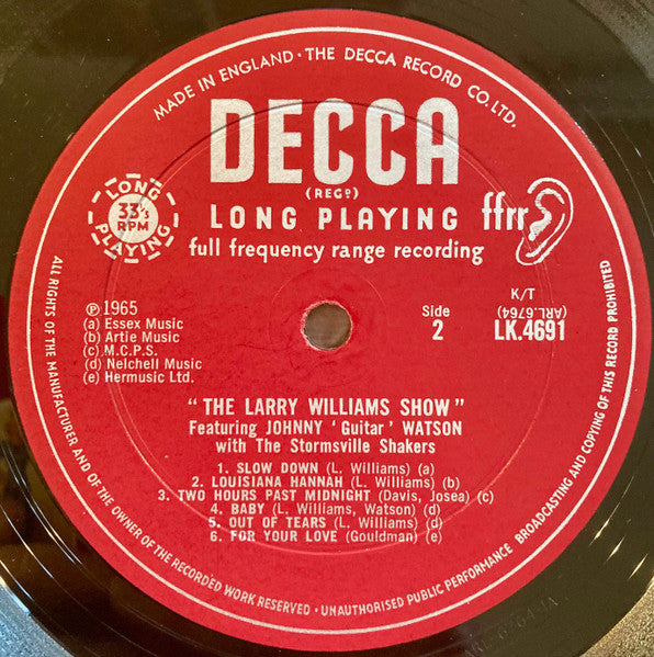 The Larry Williams Show Featuring Johnny 'Guitar' Watson With The Stormsville Shakers – The Larry Williams Show Featuring Johnny 'Guitar' Watson With The Stormsville Shakers, image 4