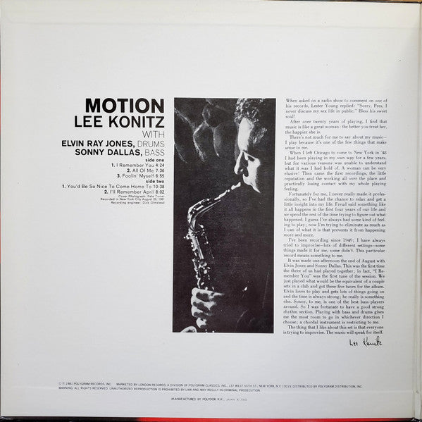 Lee Konitz – Motion, image 2