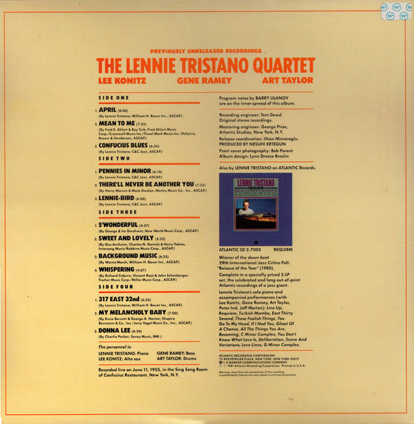 The Lennie Tristano Quartet – The Lennie Tristano Quartet, image 4