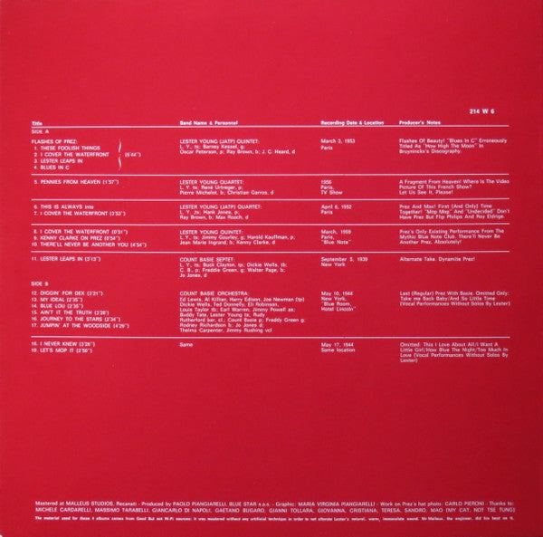 Lester Young – Prez's Hat Vol. 1, image 2