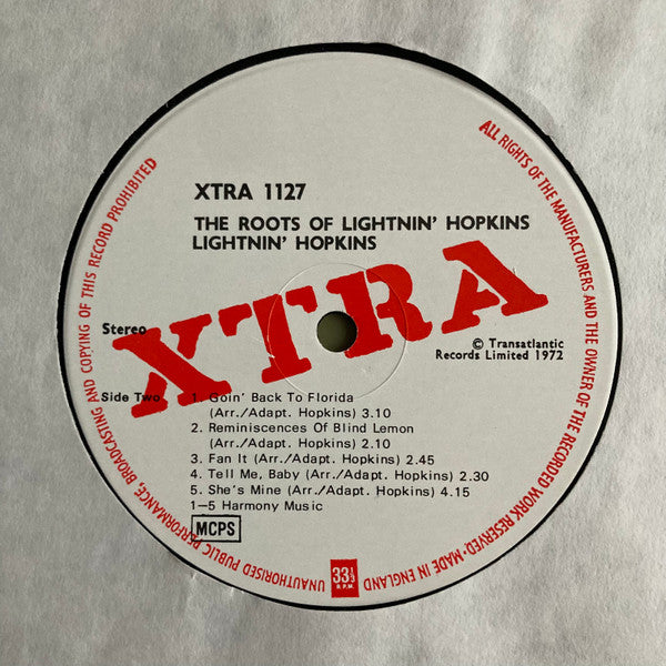 Lightnin' Hopkins – The Roots Of Lightnin' Hopkins, image 4