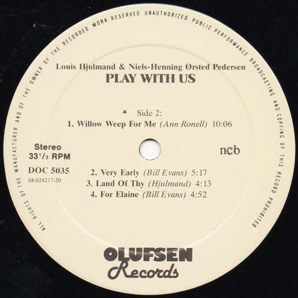 Louis Hjulmand & Niels-Henning Ørsted Pedersen – Play With Us, image 4