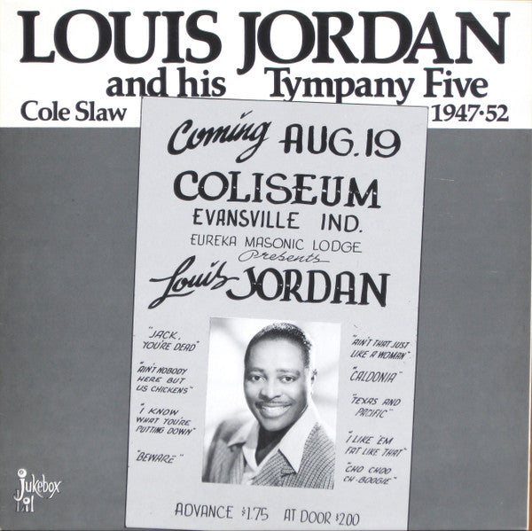 Front cover of Louis Jordan And His Tympany Five – Cole Slaw, Jukebox Lil, Sweden, 1983