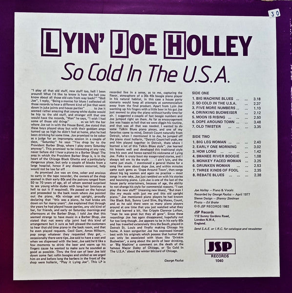 Lyin' Joe Holley – So Cold In The U.S.A., image 2