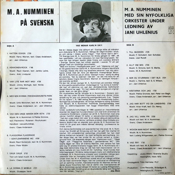 M.A. Numminen – M.A. Numminen På Svenska, image 2