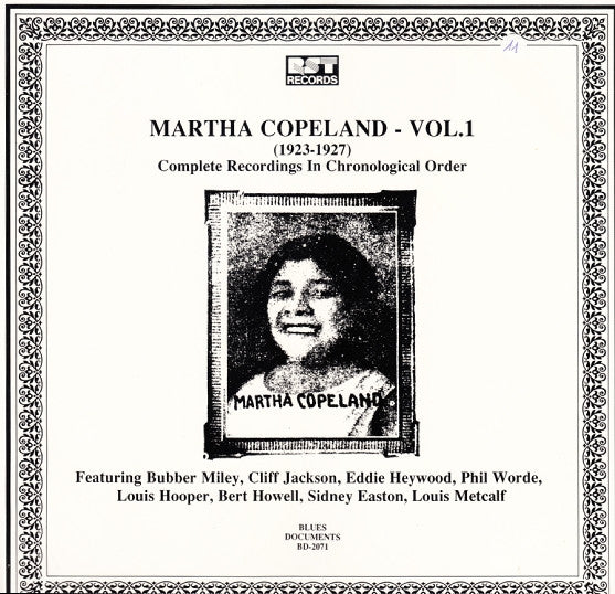 Front cover of Martha Copeland – Vol.1: (1923-1927) Complete Recorded Works In Chronological Order, RST Records, Austria, 1989