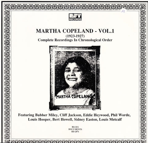 Front cover of Martha Copeland – Vol.1: (1923-1927) Complete Recorded Works In Chronological Order, RST Records, Austria, 1989