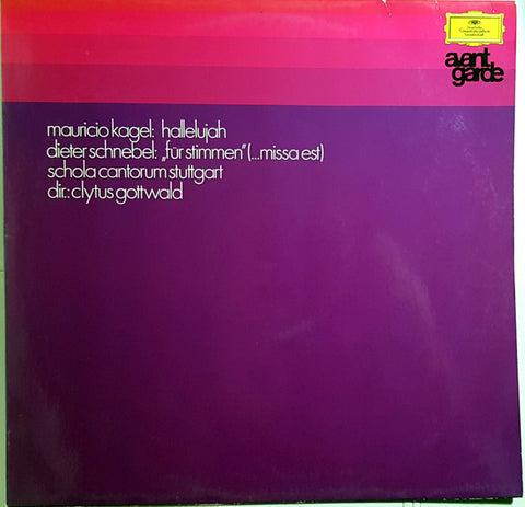 Front cover of Mauricio Kagel / Dieter Schnebel – Hallelujah / Für Stimmen (...Missa Est), Deutsche Grammophon, Germany, 1969