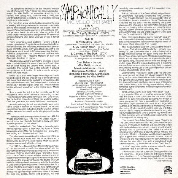 Mike Melillo / Chet Baker – Symphonically, image 2