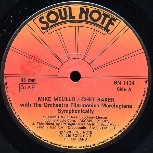 Mike Melillo / Chet Baker – Symphonically, image 3