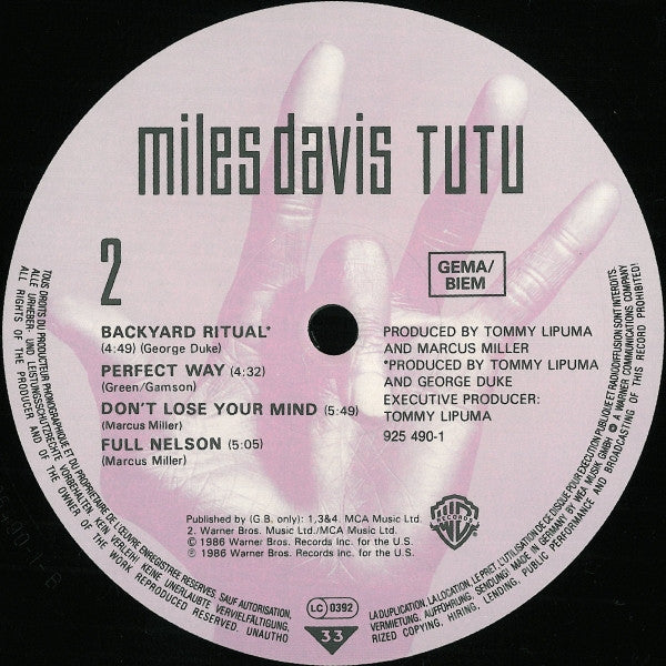 Miles Davis – Tutu, image 4