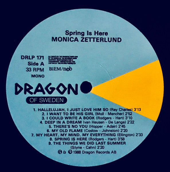 Monica Zetterlund With Benny Bailey, Donald Byrd, Arne Domnérus, Lars Gullin, Åke Persson – Spring Is Here, image 3