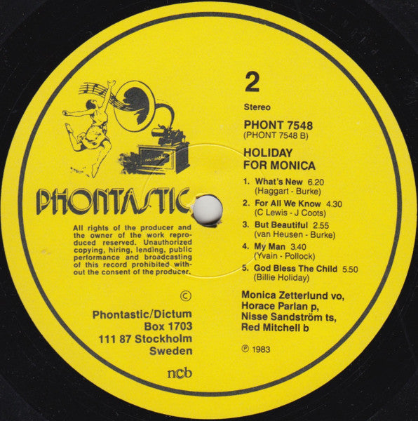 Monica Zetterlund, Red Mitchell, Nils Sandström, Horace Parlan – Holiday For Monica, image 4