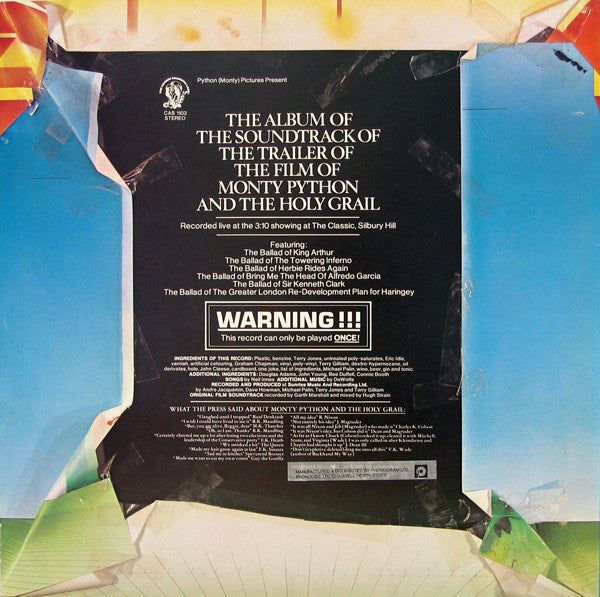 Monty Python – The Album Of The Soundtrack Of The Trailer Of The Film Of Monty Python And The Holy Grail (Executive Version), image 2