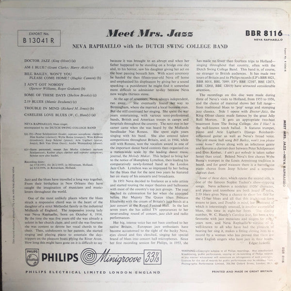 Neva Raphaello With The Dutch Swing College Band – Meet Mrs. Jazz, image 2
