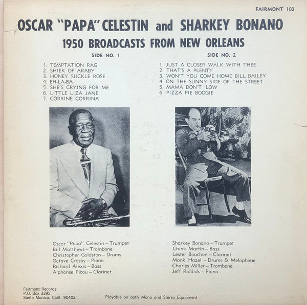 Oscar "Papa" Celestin, Sharkey Bonano – The Battle Of The Bands, image 2