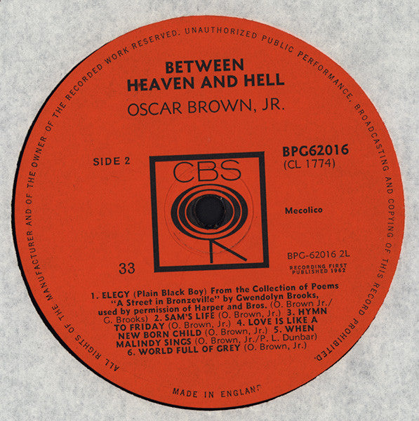 Oscar Brown Jr. – Between Heaven And Hell, image 4