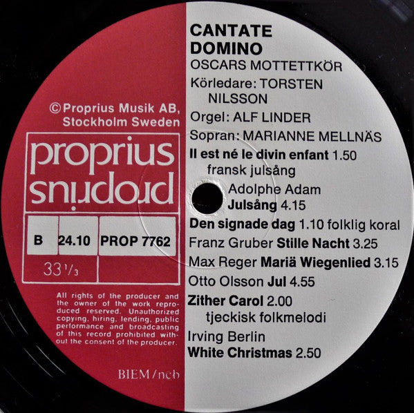 Oscars Motettkör, Torsten Nilsson, Alf Linder, Marianne Mellnäs – Cantate Domino, image 4