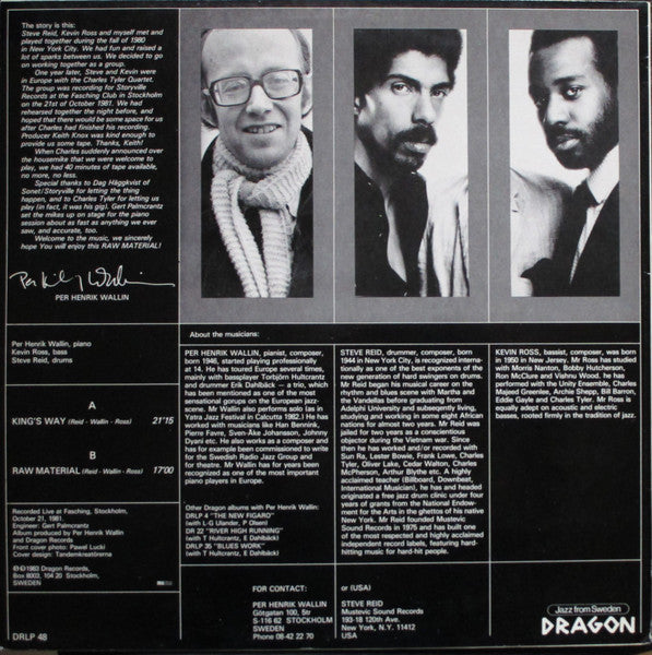 Per Henrik Wallin - Kevin Ross - Steve Reid – Raw Material, image 2