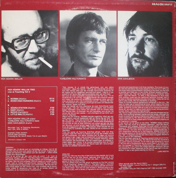Per Henrik Wallin Trio – River High Running (Live At Fasching Vol. 2), image 2