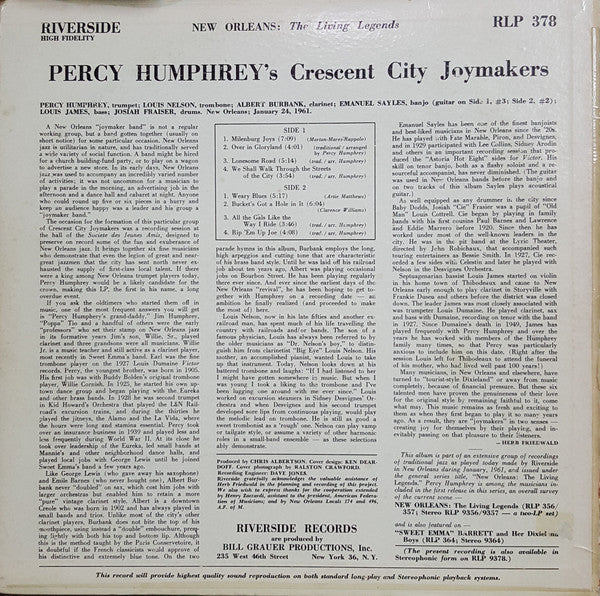 Percy Humphrey's Crescent City Joymakers – Percy Humphrey's Crescent City Joy Makers, image 2