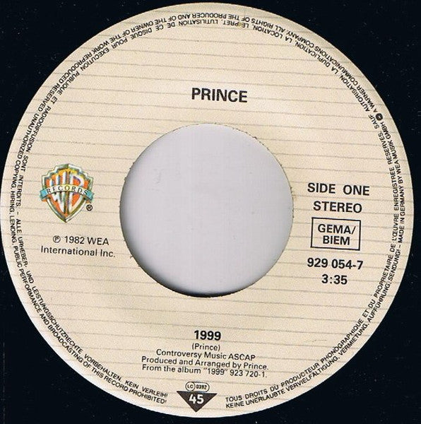 Prince – 1999 / Little Red Corvette, image 2