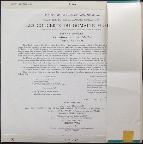 René Char / Pierre Boulez – Le Marteau Sans Maitre, image 3