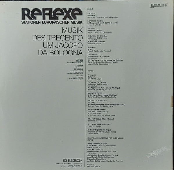 Ricercare-Ensemble Für Alte Musik, Zürich, Michel Piguet – Musik Des Trecento Um Jacopo Da Bologna, image 2
