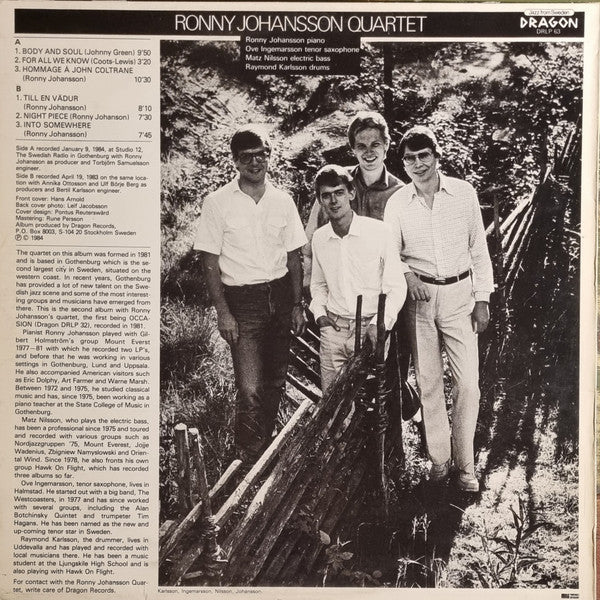 Ronny Johansson Quartet – Body And Soul, image 2