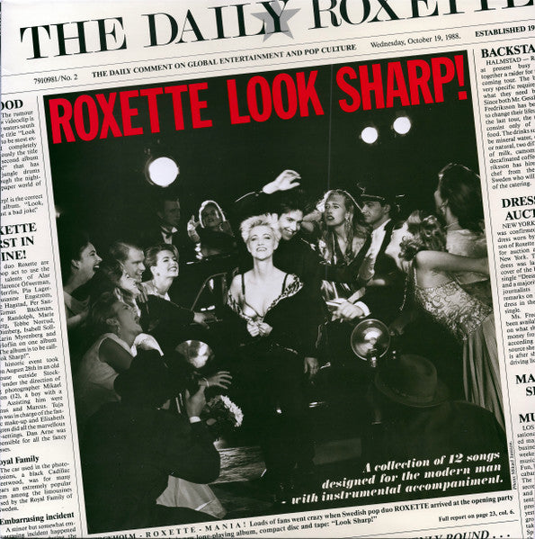 Front cover of Roxette – Look Sharp!, Parlophone, Sweden, 1988