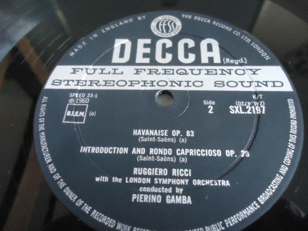 Ruggiero Ricci, London Symphony Orchestra, Gamba, Bizet / Sarasate / Saint-Saëns – Carmen Fantaisie / Zigeunerweisen / Havanaise / Introduction & Rondo Capriccioso, image 4