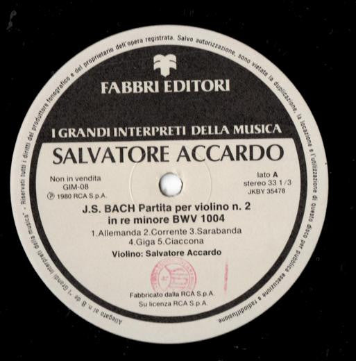 Salvatore Accardo, Bach / Schubert – Partita No. 2 In D Minor For Violin, BWV 1004 / Fantasia In C For Violin And Piano, D.934 "Sei Mir Gegrüsst", image 2